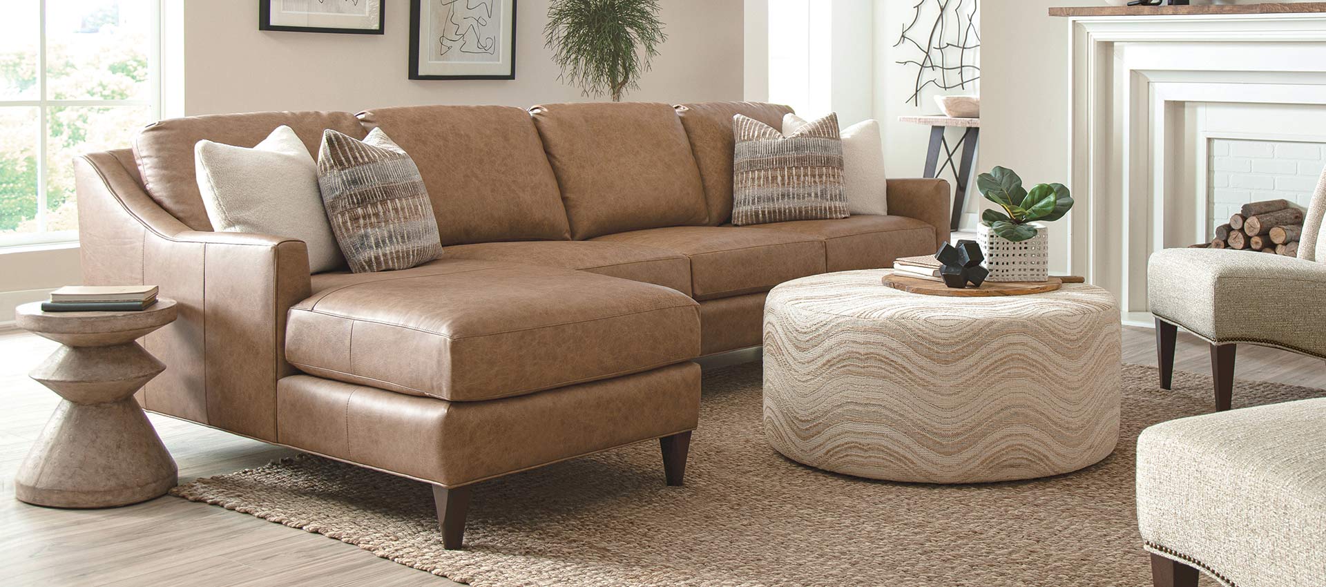 Smith Brothers Leather Sectional