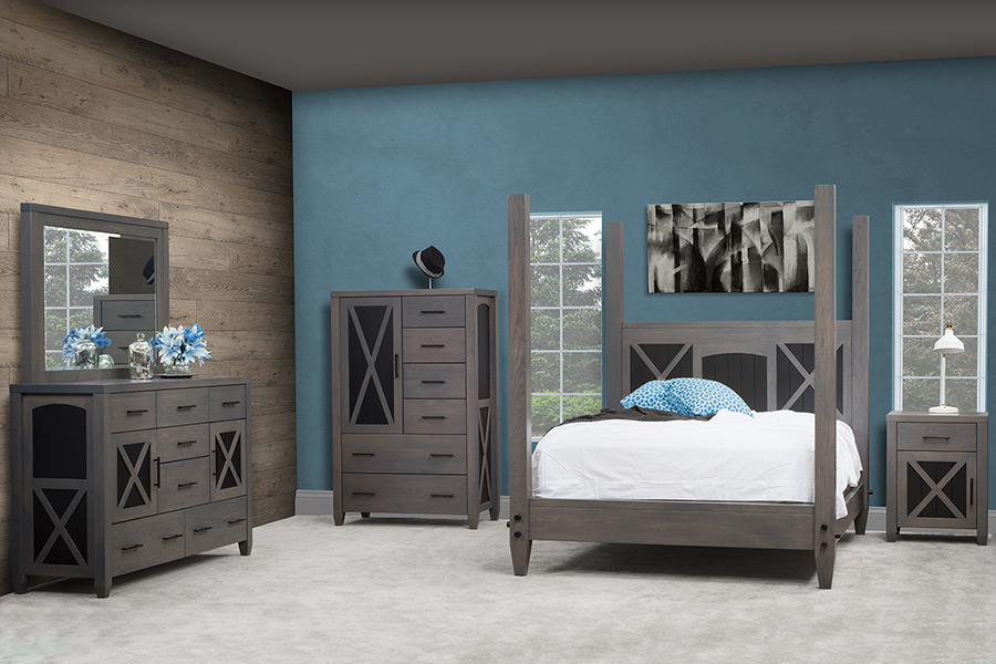 bedroom collection with weatherwood finish