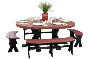 poly four foot by six foot poly oval table