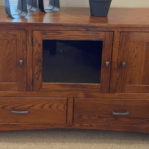 3009 OAK LOU | Bowed TV Stand