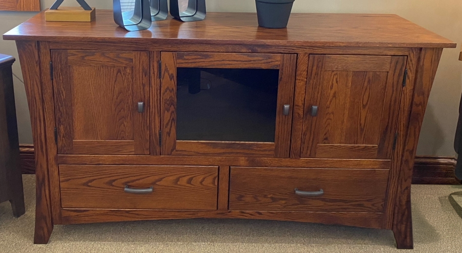 3009 OAK LOU | Bowed TV Stand