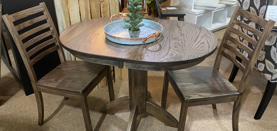 32-140 Oak- PAT | Advanced Single Pedestal Dining Set
