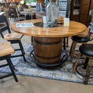 154-A LOU | Whiskey Barrel Table