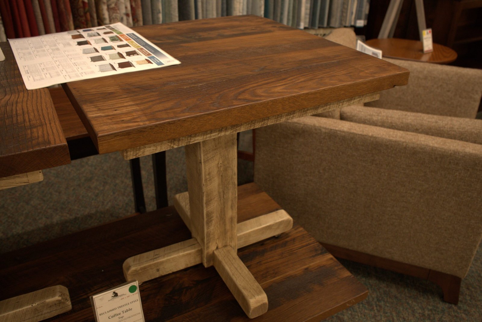 12-A|  Reclaimed trestle style coffee table