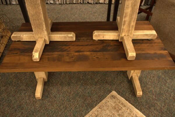 12-C | Reclaimed trestle style end table