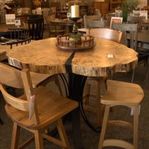 SM4042EP|  Spalted maple bar table with eclipse base