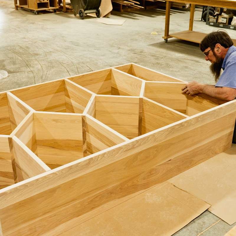 Handcrafted solid wood shelf